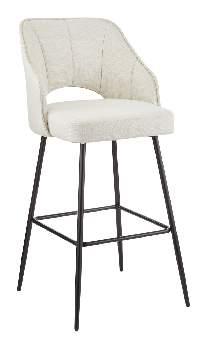Canvas Yael Elegant Elevated Bar Stool with Back Rest, Creme Y1