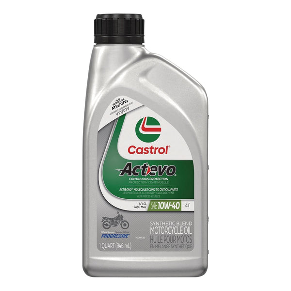 Castrol Actevo Motorcycle Oil 4T 10W40, 946-mL H3