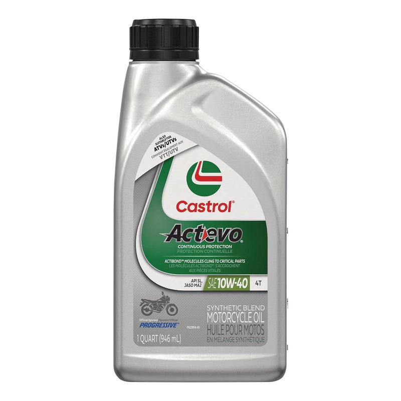 Castrol Actevo Motorcycle Oil 4T 10W40, 946-mL H3