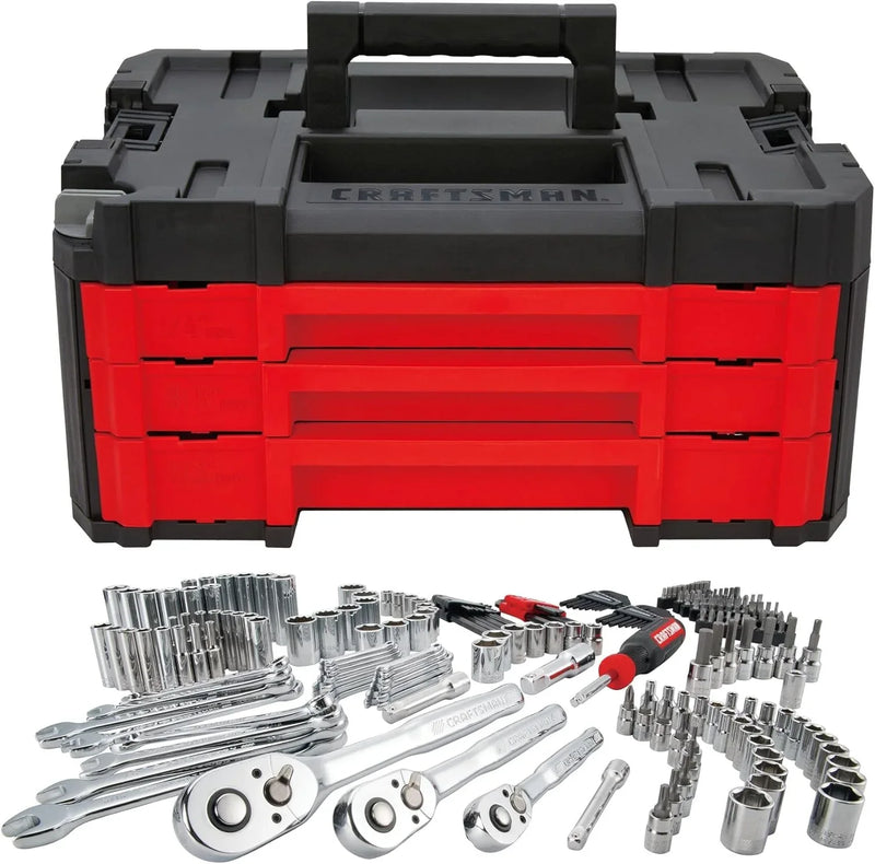 262-Piece Mechanic Tool Set, Master Socket Set with 3-Drawer VERSASTACK Tool Box, SAE/Metric Set (CMMT45309) T8