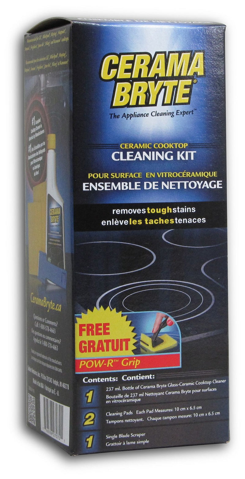 Cerama Bryte Ceramic Cooktop Cleaning Kit, 237-mL, Includes Cream Cleanser, 2 Pads and 1 Scraper K2