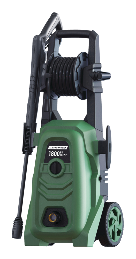 Certified 1800 PSI 1.4 GPM Corded Cold Water Wheeled Brushed Electric Pressure Washer with Foam Blaster H6