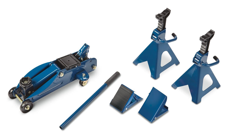 Certified Garage Combo Kit, Jack and Axle Stands with Wheel Chocks, 2-Tonnes, 5-pc R1