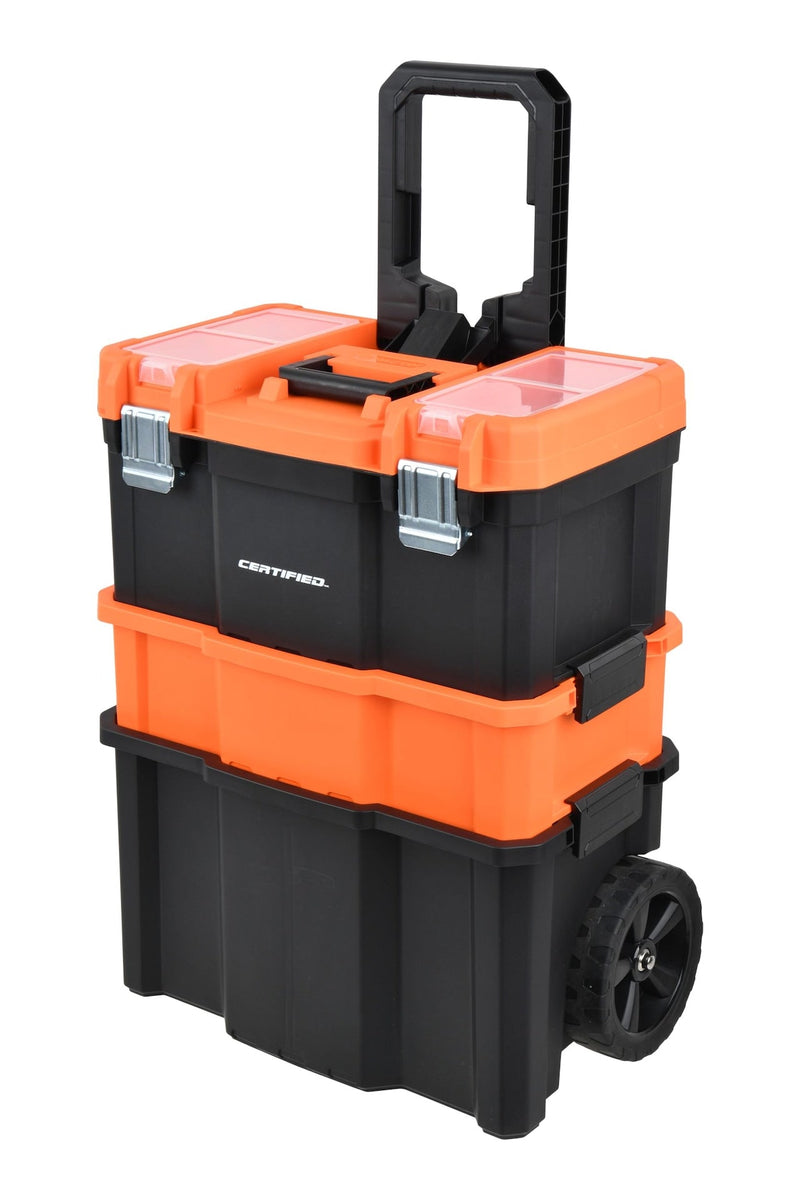 Certified Rolling Mobile Toolbox with 2 Organizers, Orange W0