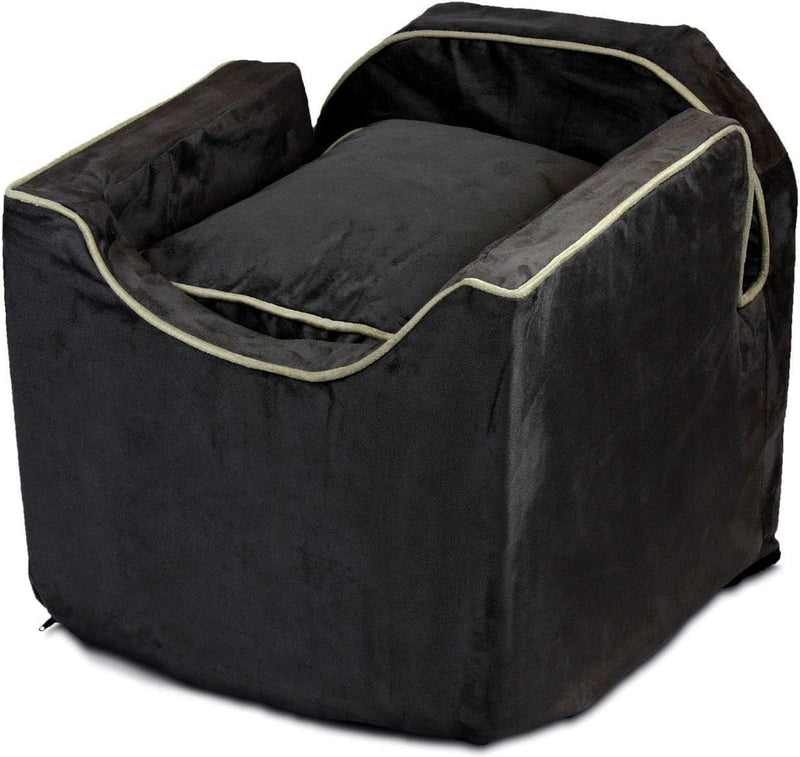 Dog Car Seat: Lookout I Dog Booster Car Seat for Dogs Small 5-15 lbs, Size: Small, Fabric: Black Diamond, Pet Car Seat to Alleviate Car Sickness for Dogs, Removable Machine Washable Cover D5