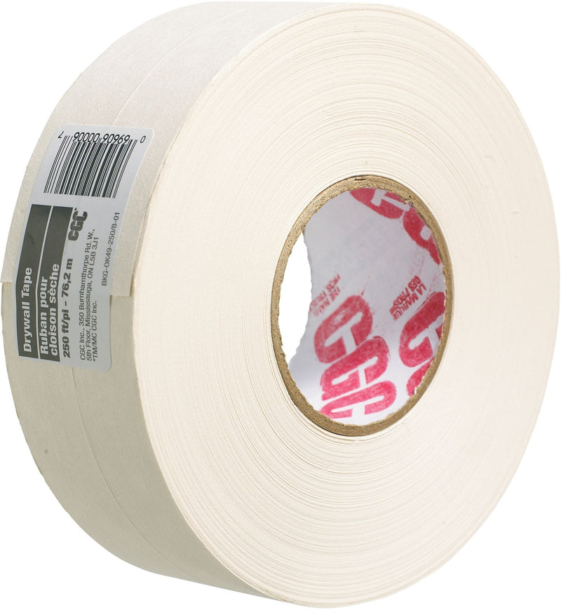 CGC Drywall Paper Joint/Wallboard Tape Pre-Creased, Superior Bond, White, 2-1/16-in x 250-ft F5