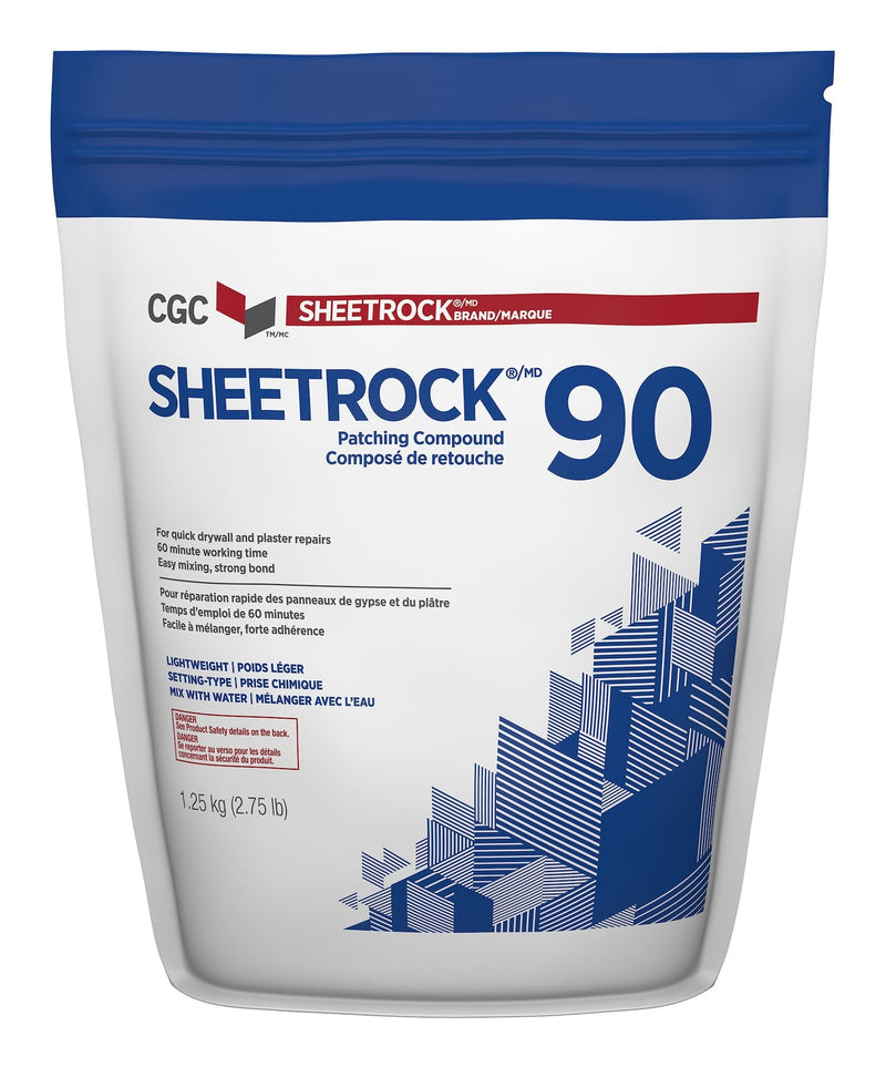 CGC Sheetrock 90 Easy-Mix Patching Compound For Drywall & Plaster Repair, Low VOC, 1.25-kg U5