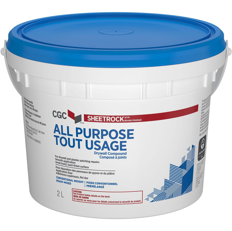CGC Sheetrock Ready-Mixed Drywall Wallboard Compound, 2-L Pail Y1