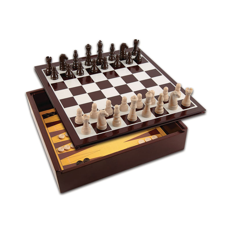 Classic 10-in-1 Wooden Game Set with Durable Storage Box B9