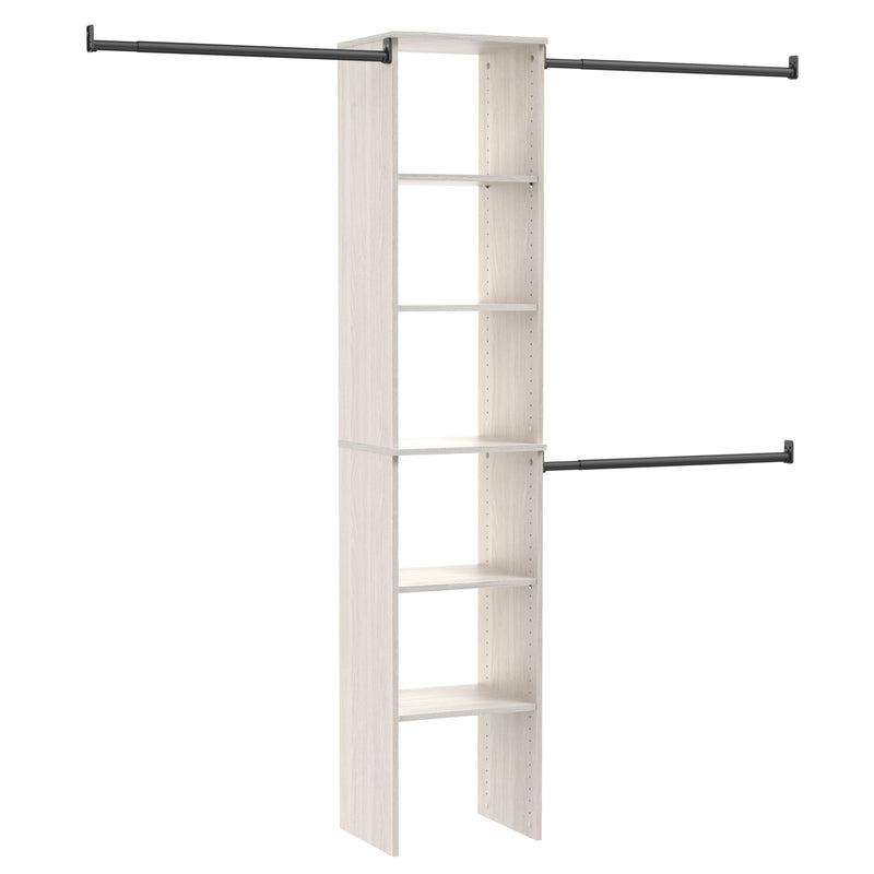 ClosetMaid Suite Symphony Laminate Wood Tower Starter Kit with Rods, White Timber, 16-in Q9