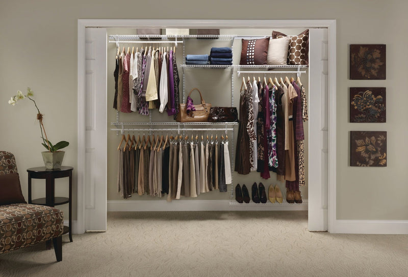 ClosetMaid Wire Shelf Track Closet Organizer Kit, White, 5 x 8-ft X5