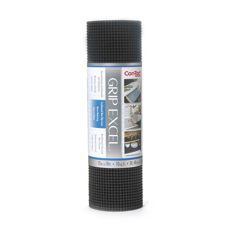 Con-Tact Grip Excel Non-Adhesive Cushioned Shelf/Drawer Liner, Black, 12-in x 10-ft B8
