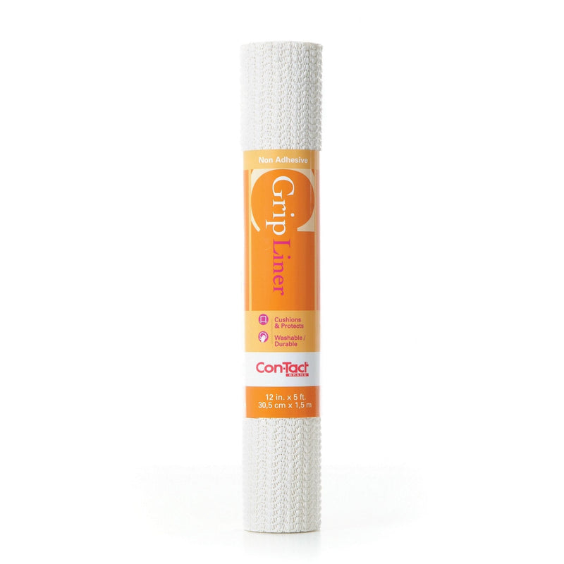 Con-Tact Grip Liner Washable Non-Adhesive Shelf/Drawer Liner, White, 12-in x 5-ft P6