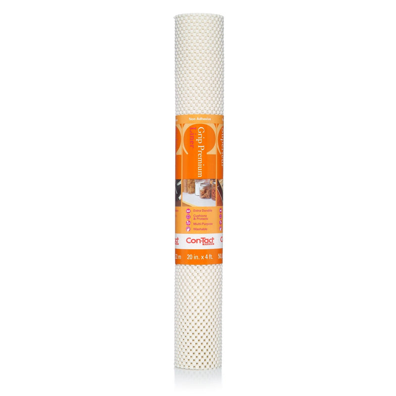 Con-Tact Grip Premium Non-Adhesive Cushioned Shelf/Drawer Liner, White, 20-in x 4-ft X5