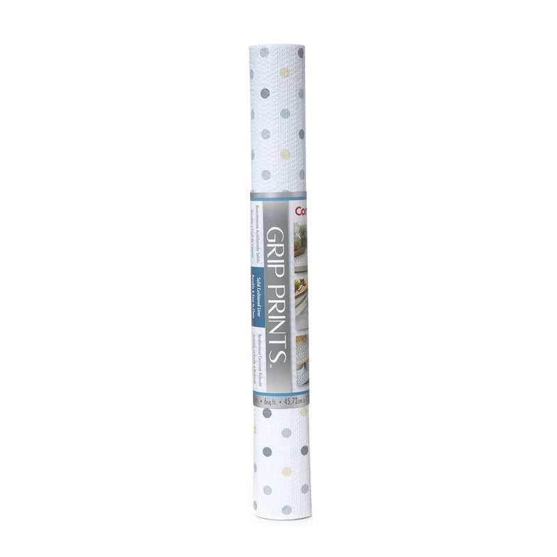 Con-Tact Grip Prints Non-Adhesive Cushioned Shelf/Drawer Liner, Polka Dot Blue, 18-in x 4-ft S4