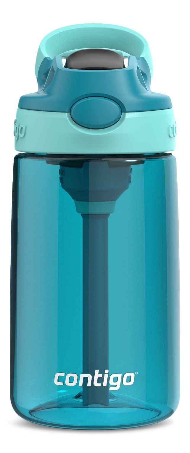 Contigo Aubrey Kids' Water Bottle, 14-oz, Juniper/Jade, with AUTOSPOUT Lid & Straw C4
