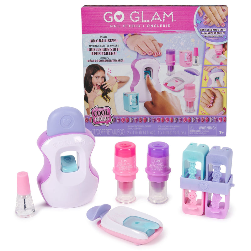 Cool Maker, GO GLAM Studio Nail Kit, Style 200 Nails, 4 Designs, 2 Polish Applicators & Mask, Ages 7+ A0