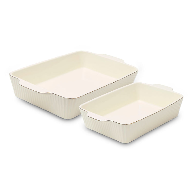 Core Kitchen Dishwasher Safe Cream Nested Baking Dish Set, 2-pc U9