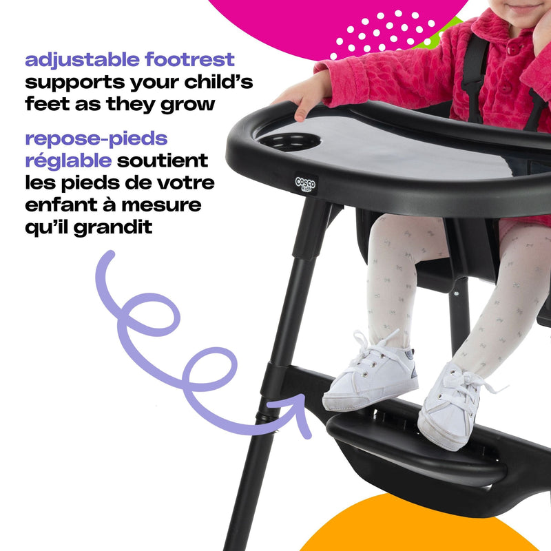 Cosco Black Canteen High Chair with Adjustable Footrest V8