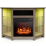 Costway Fireplace TV Stand with Led Lights and 18"