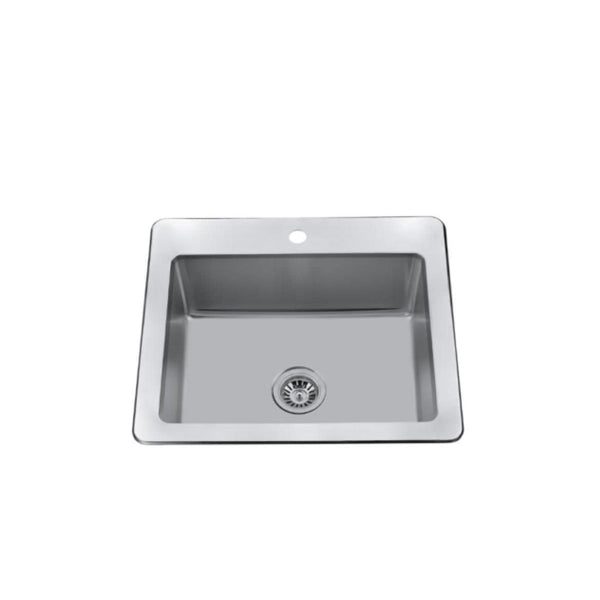 CraftX 25-in Brushed Satin Stainless Steel Drop-in Sink W4