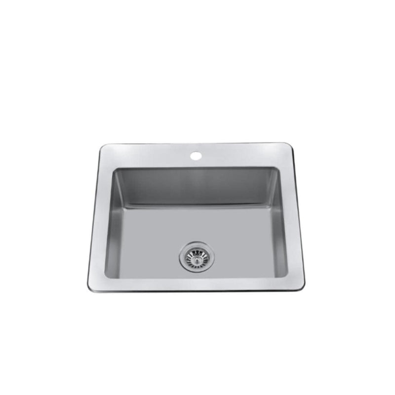 CraftX 25-in Brushed Satin Stainless Steel Drop-in Sink W4