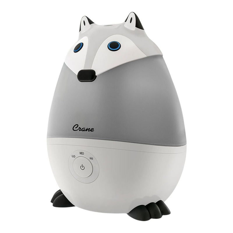Crane Pediatric Cool Mist Humidifier with Vapor Tray and Diffuser, Raccoon O2