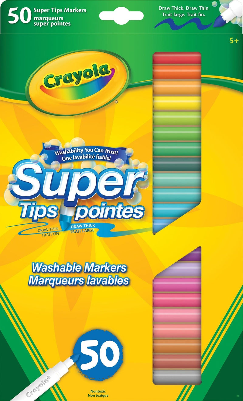 Crayola Super Tips Washable Markers, 50 Pieces, Multicolour R6