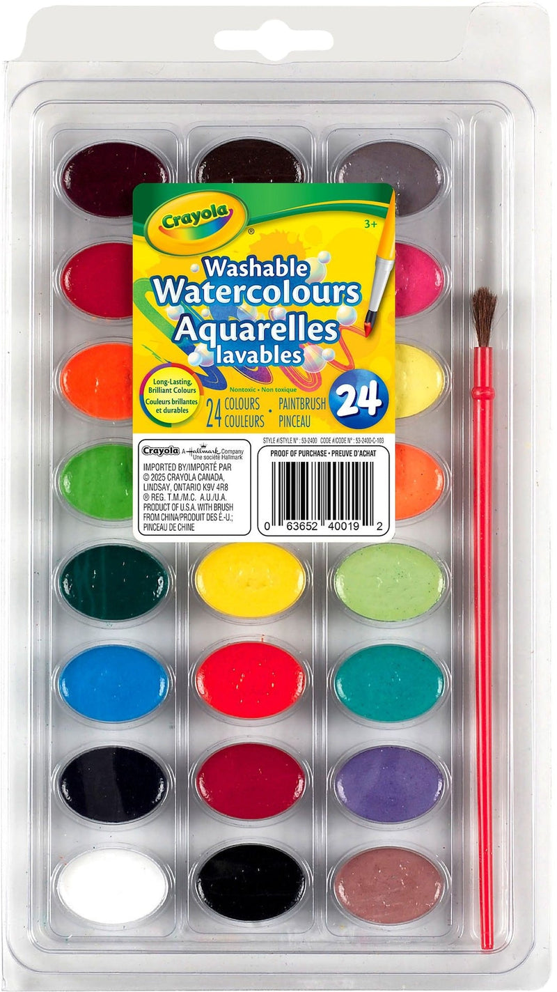 Crayola Super Tips Washable Watercoulour Paints, 24 Pieces, Multicolour B7