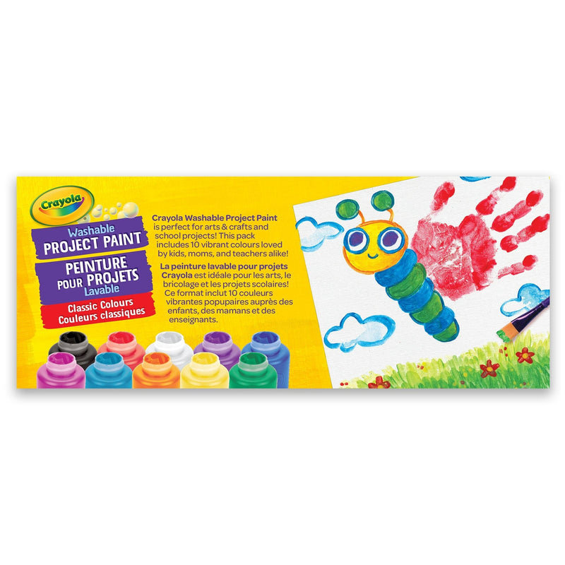 Crayola Washable Project Paint Activity Jar Set, Multi-Colour, 20-oz, 10-pk, Ages 3+ S7