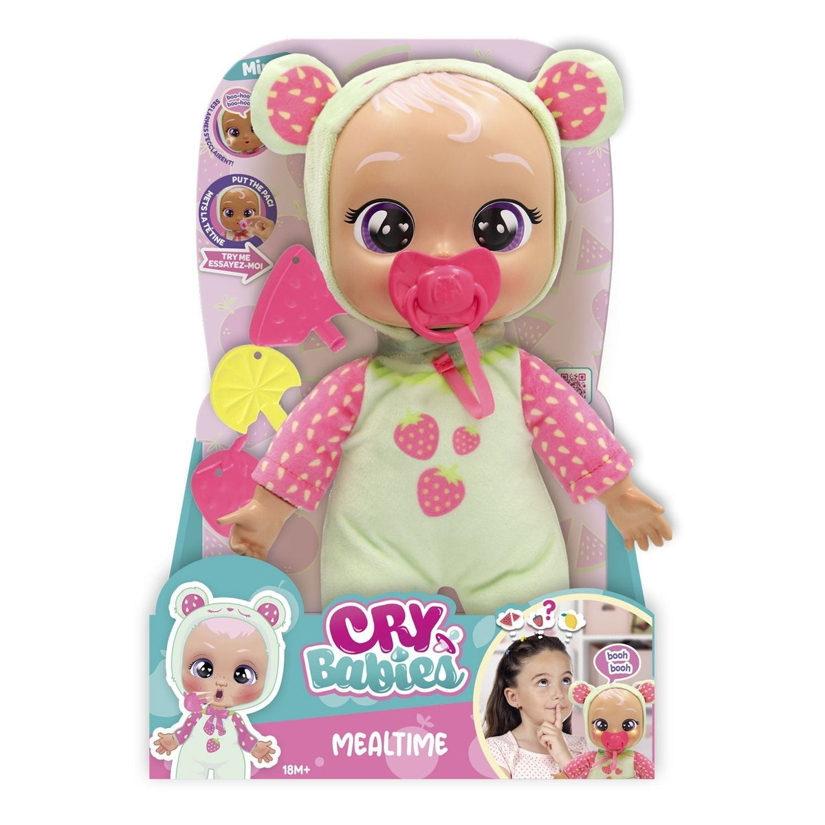 Cry Babies MealTime 9-in Julie & Mindy Interactive Feeding Baby Doll for Ages 18m+