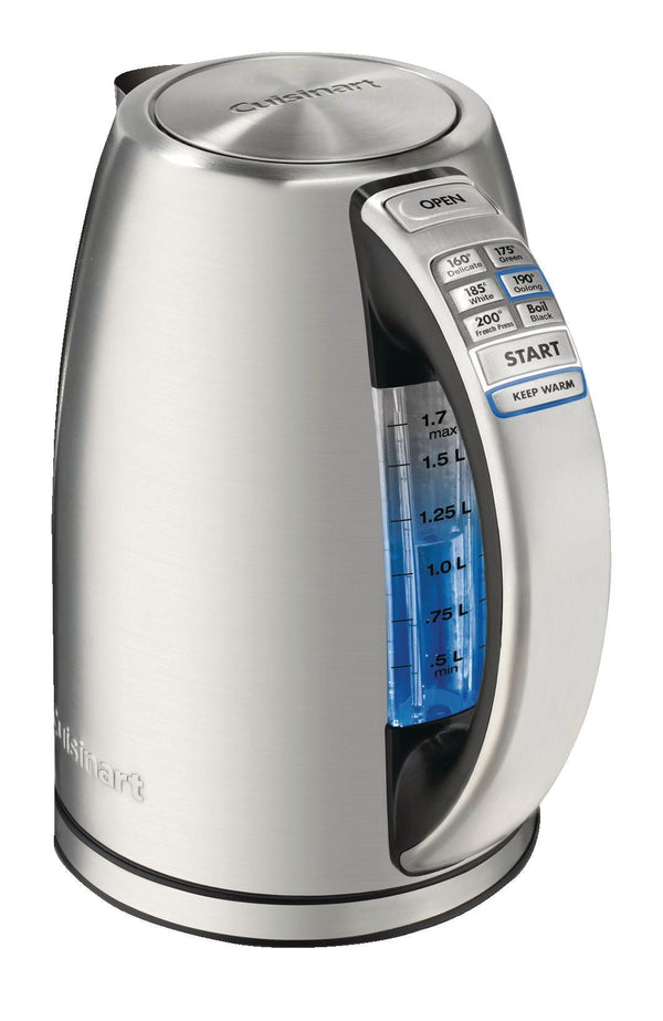 Cuisinart Cordless Electric Kettle with 7 Preset Temperatures, Stainless Steel, 1.7-L S0