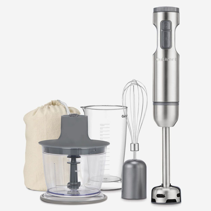 Cuisinart SmartStick 2-Speed Corded Hand Blender with Chopper & Whisk Attachments, Stainless Steel X9