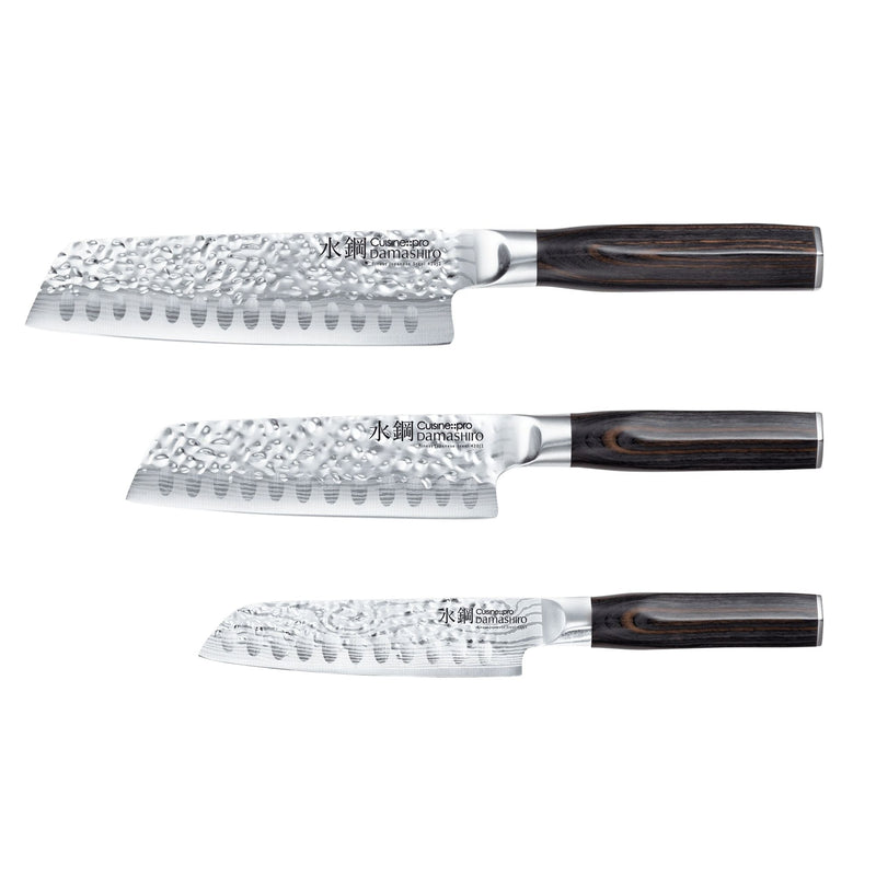 CUISINE:: PRO DAMASHIRO EMPEROR SANTOKU 3PC SET X8
