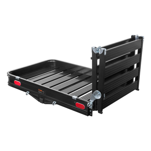 CURT 18112 Aluminum Hitch Mount Basket-Style Cargo Carrier with Ramp, Fits 2-in Receivers, 50 x 30-in N6