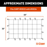 CURT 18219 Elastic Cargo Net with Hooks for Extended Roof Basket, 64 x 36-in
