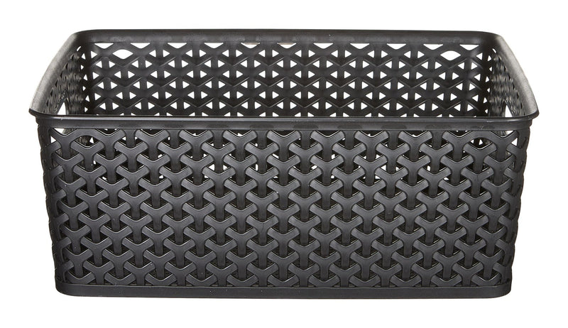Curver My Style Woven Storage Basket, Medium, Black H6