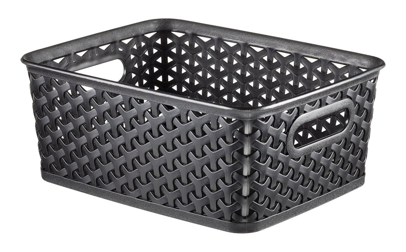 Curver My Style Woven Storage Basket, Small, Black L4