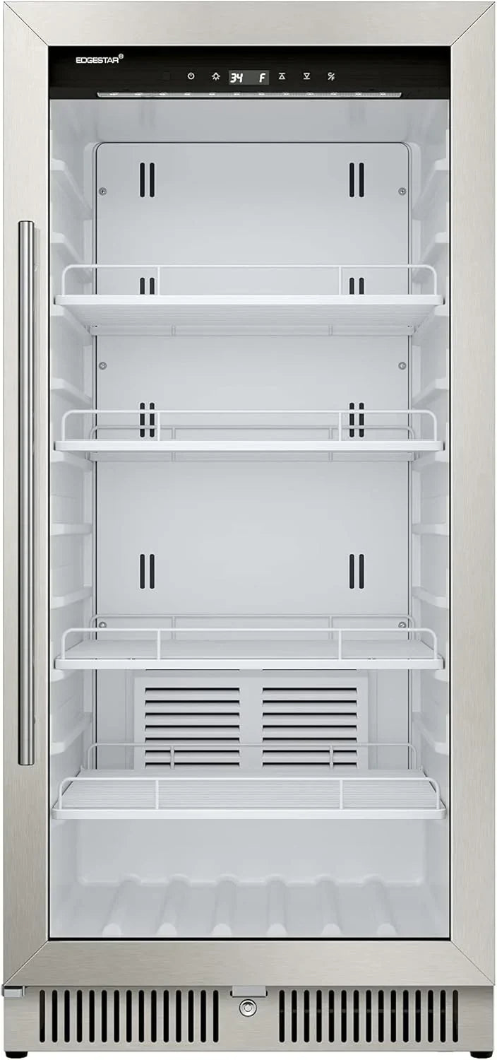 EdgeStar VBM101 22" Wide 10.1 Cu. Ft. Commercial Beverage Merchandiser – Stainless Steel, Temp Alarm, Reversible Door E5