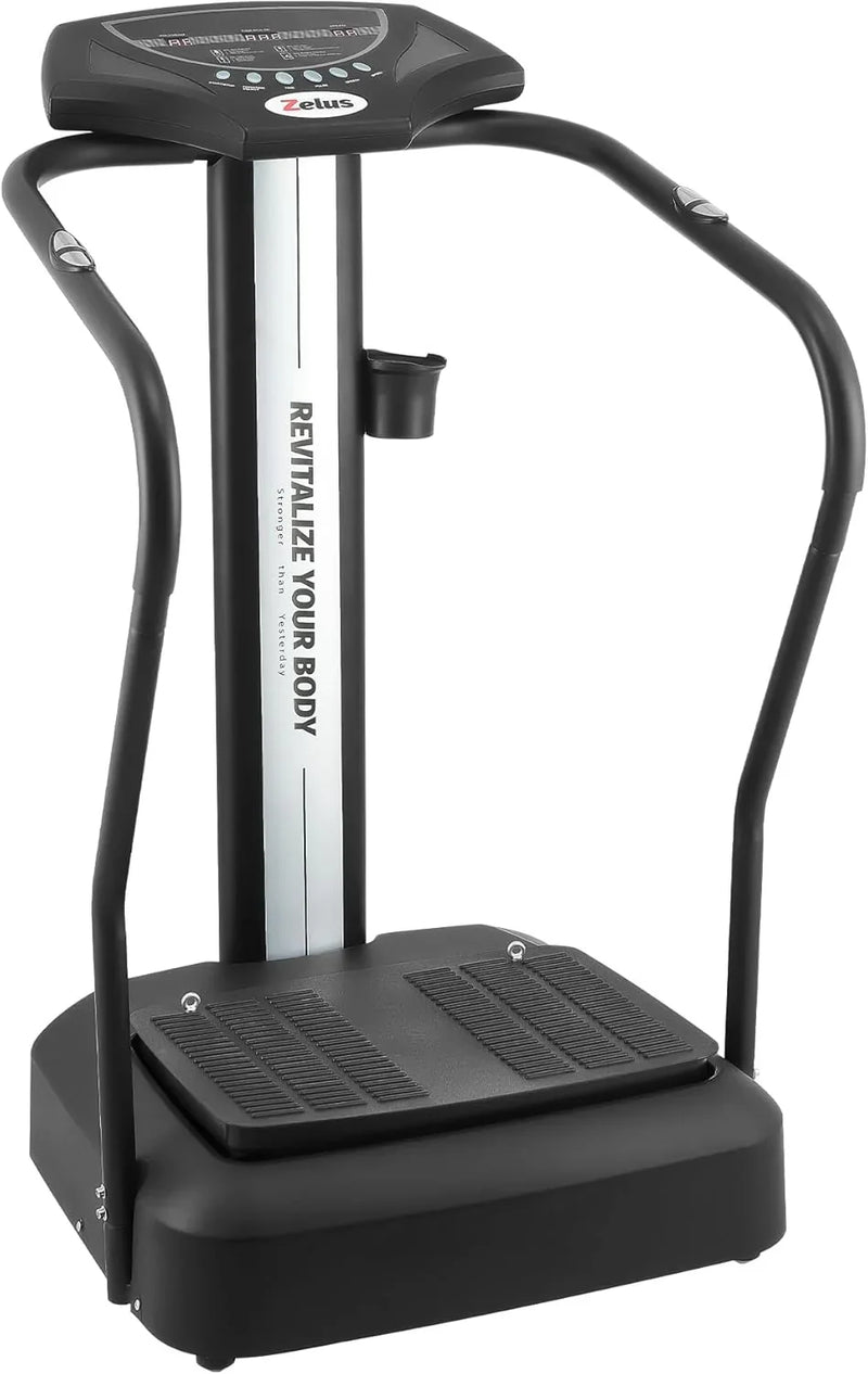 Whole Body Vibration Plate, 500W Vibration Plate Exercise Machine with 99 Levels 3 Preset Modes & 2 Resistance Bands, Training Fitness Vibration Platform Machine for Home Gym with 330lb Capacity E4