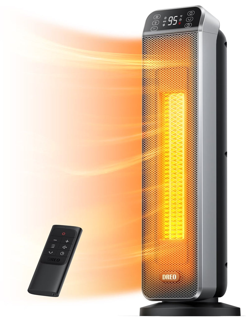 Dreo Space Heater for Inside, Electric Heater for Home with Remote, 24 in 11ft/s Fast Quiet Heating, 3 Modes, Safe Energy Efficient Heaters for... V2