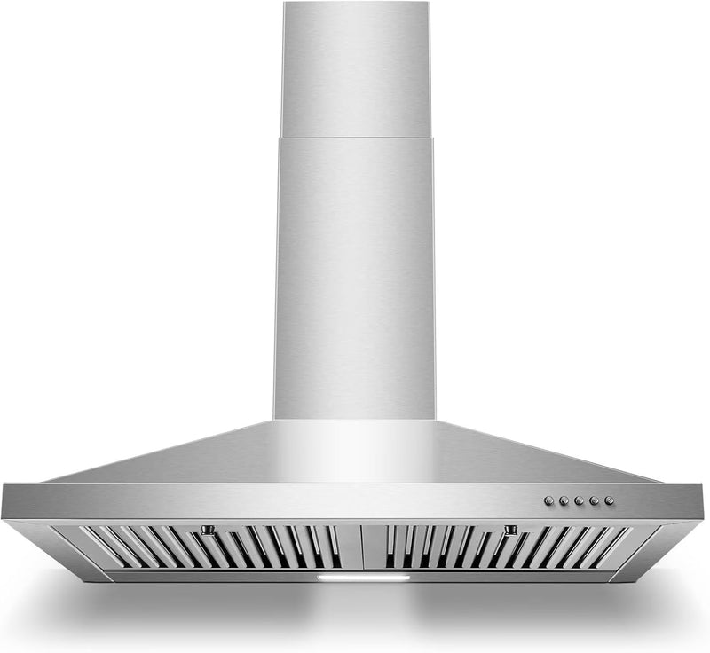30-inch Wall Mount Range Hood 450CFM - Stainless Steel Kitchen Vent Hood, Ultra Quiet 55dB, Ducted/Ductless Convertible, 3-Speed + LED Light,... K6