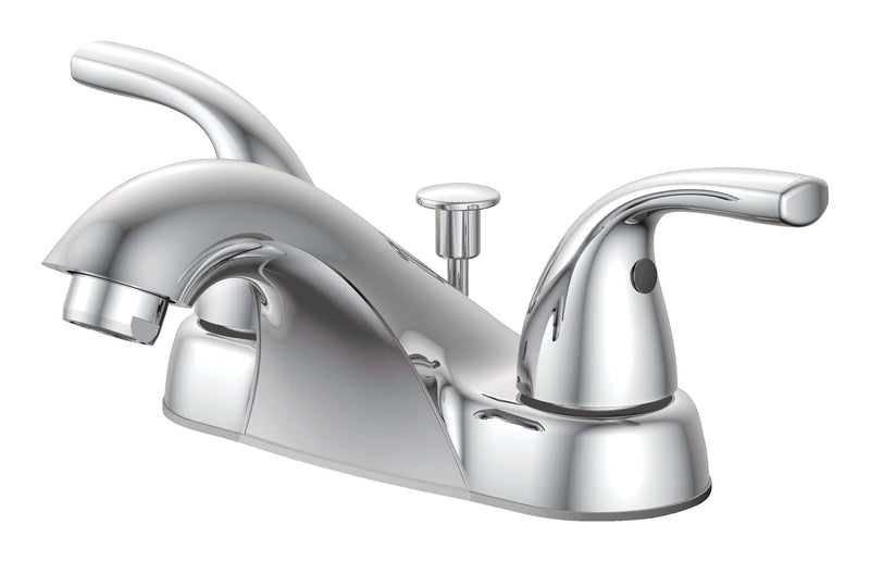 Danze Renovate Double Handle Bathroom Sink Faucet with Pop-up Drain, 4-in Centreset, Chrome V8