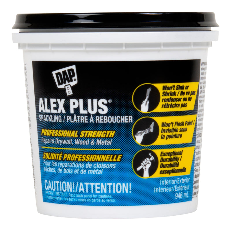 DAP Alex Plus Professional Strength Spackling Tub, 946-ml V9