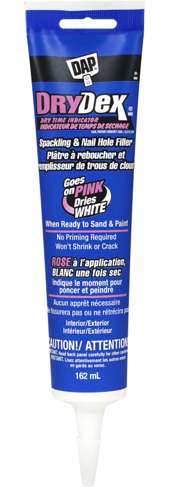 DAP DryDex Spackling Nail & Hole Repair Filler with Dry Time Indicator, Shrink-Proof, 162-mL Q8