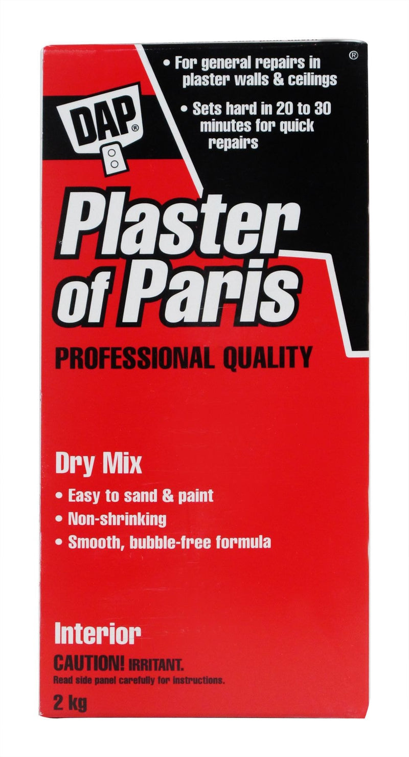 DAP Plaster Of Paris Professional Dry Mix Plaster For Indoor Wall & Ceiling Repairs, 1.8-kg W7