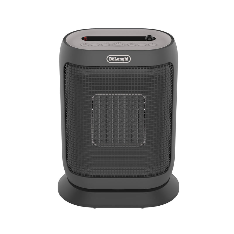 DeLonghi HFX42T15GI Oscillating Compact Ceramic Space Heater, 1500W, Grey Q1