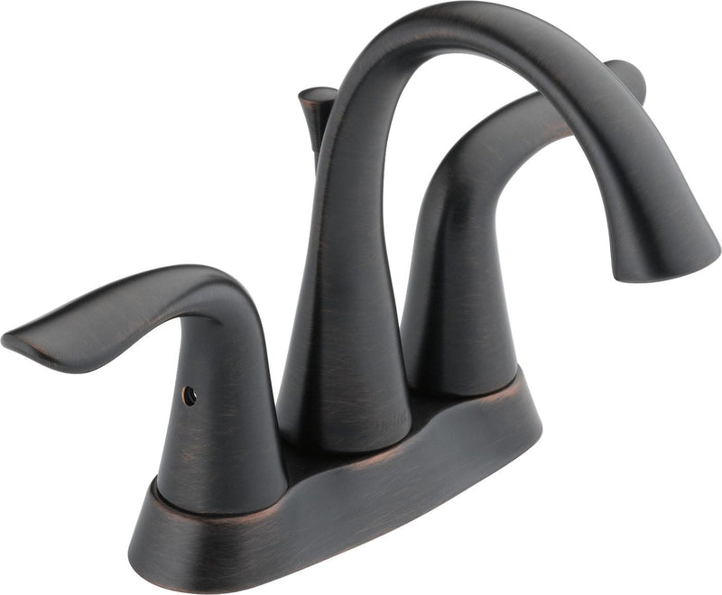 Delta Faucet Lahara Double Handle Rigid Spout 4-in Centerset Bathroom Sink Faucet, WaterSense Certified, Venetian Bronze L4