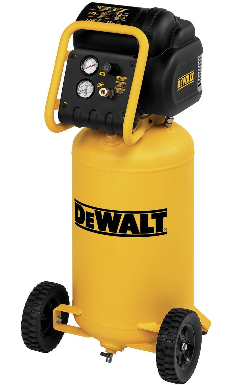 DEWALT D55168 15-Gallon Oil-Free Portable Workshop Vertical Air Compressor, 225 PSI I6