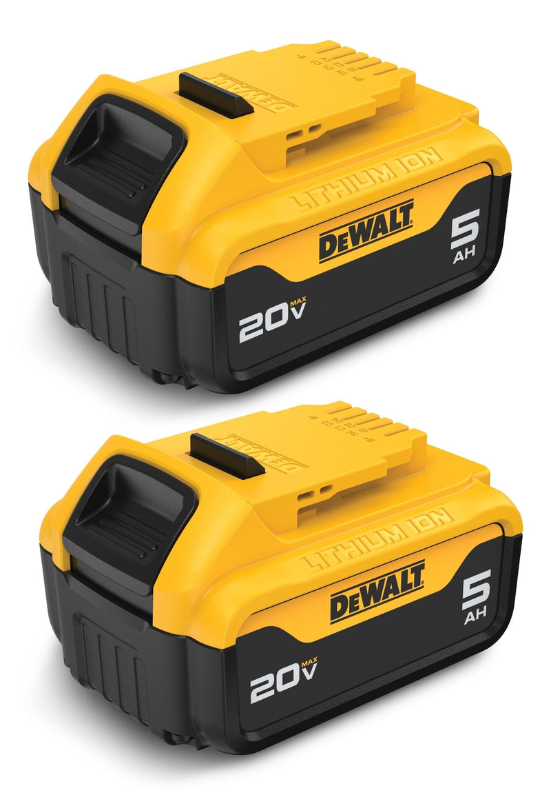 DEWALT DCB205-2 20V MAX Lithium-Ion 5.0Ah Battery Pack with LED Fuel Gauge, 2-pk N3